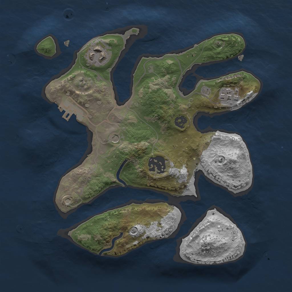 Rust Map: Procedural Map, Size: 2400, Seed: 78, 7 Monuments