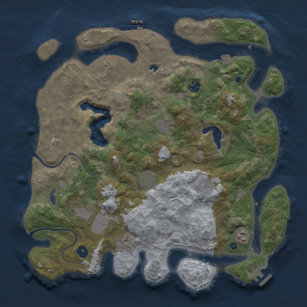 Rust Map: Procedural Map, Size: 4000, Seed: 285750, 13 Monuments