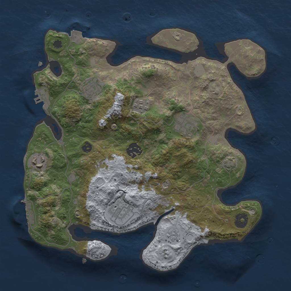 Rust Map: Procedural Map, Size: 3000, Seed: 587423684, 14 Monuments