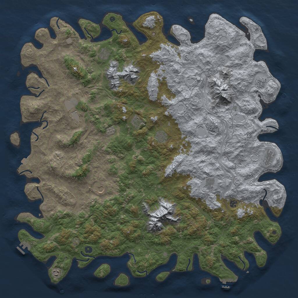 Rust Map: Procedural Map, Size: 6000, Seed: 184787247, 17 Monuments