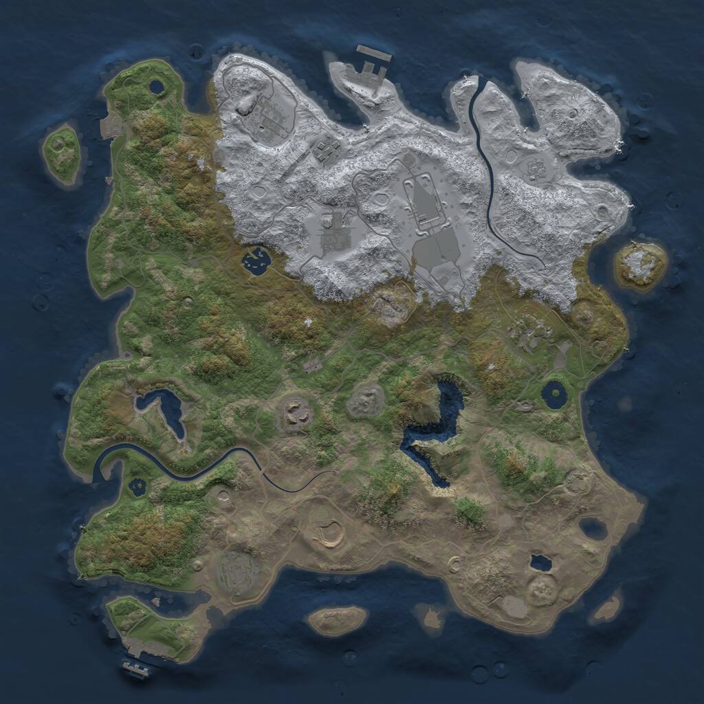 Rust Map: Procedural Map, Size: 4000, Seed: 262486, 15 Monuments