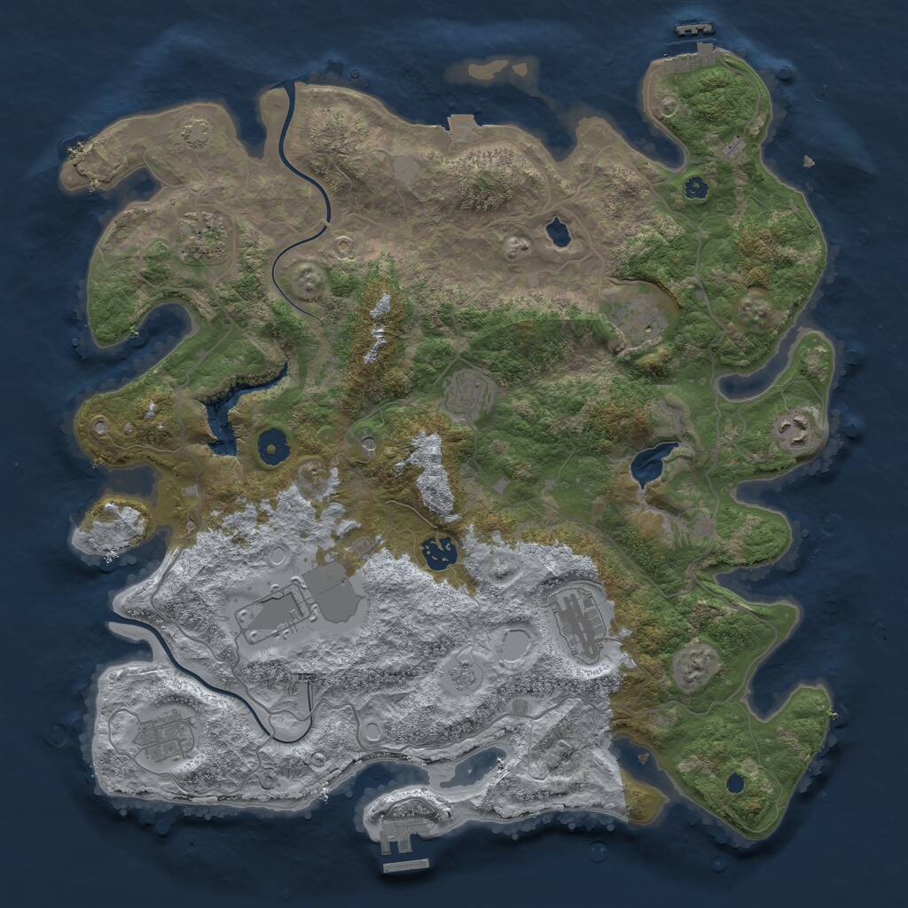 Rust Map: Procedural Map, Size: 4000, Seed: 179475, 14 Monuments