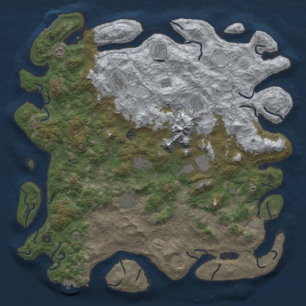 Rust Map: Procedural Map, Size: 5000, Seed: 2117220851, 20 Monuments