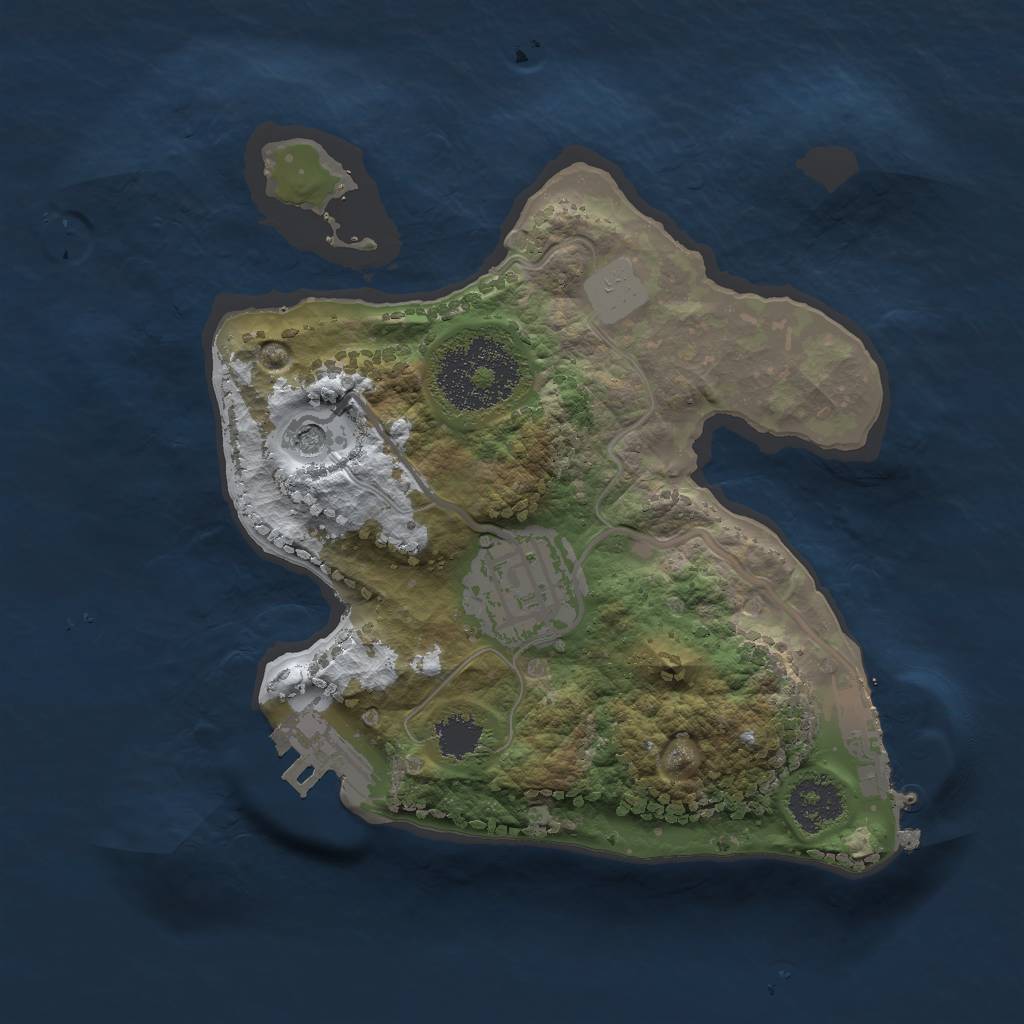 Rust Map: Procedural Map, Size: 2000, Seed: 1328250377, 9 Monuments