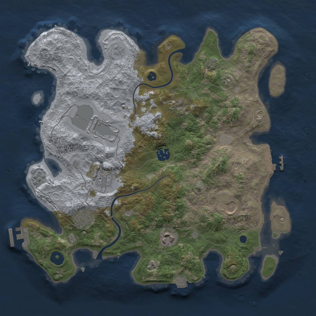 Rust Map: Procedural Map, Size: 3500, Seed: 127556, 14 Monuments