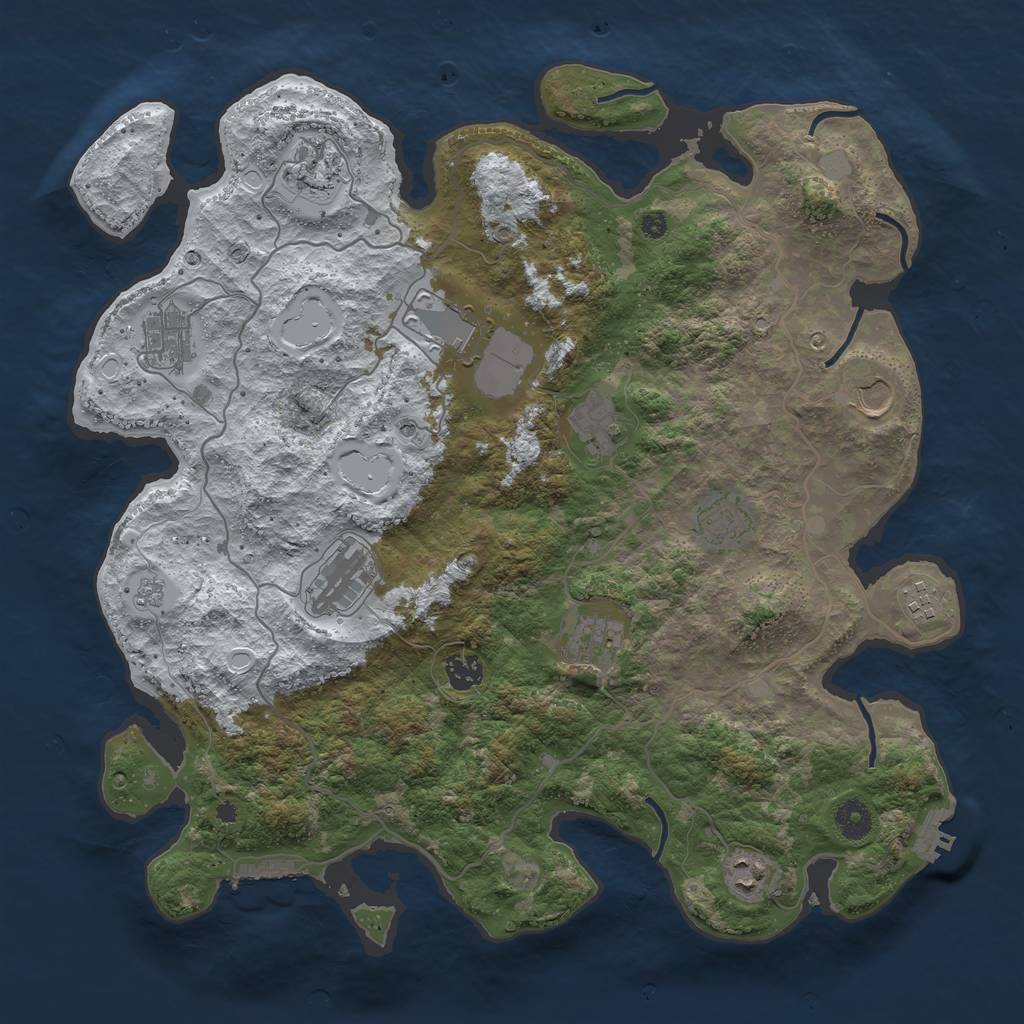 Rust Map: Procedural Map, Size: 4050, Seed: 161974290, 20 Monuments