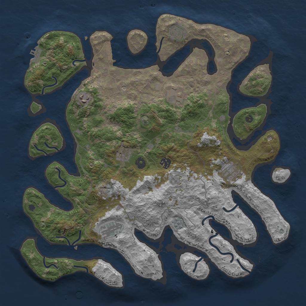 Rust Map: Procedural Map, Size: 4200, Seed: 641775, 13 Monuments