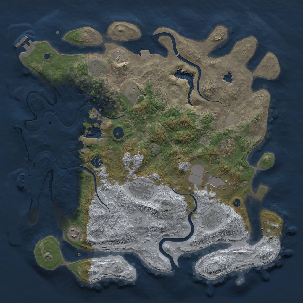 Rust Map: Procedural Map, Size: 4000, Seed: 296572, 15 Monuments