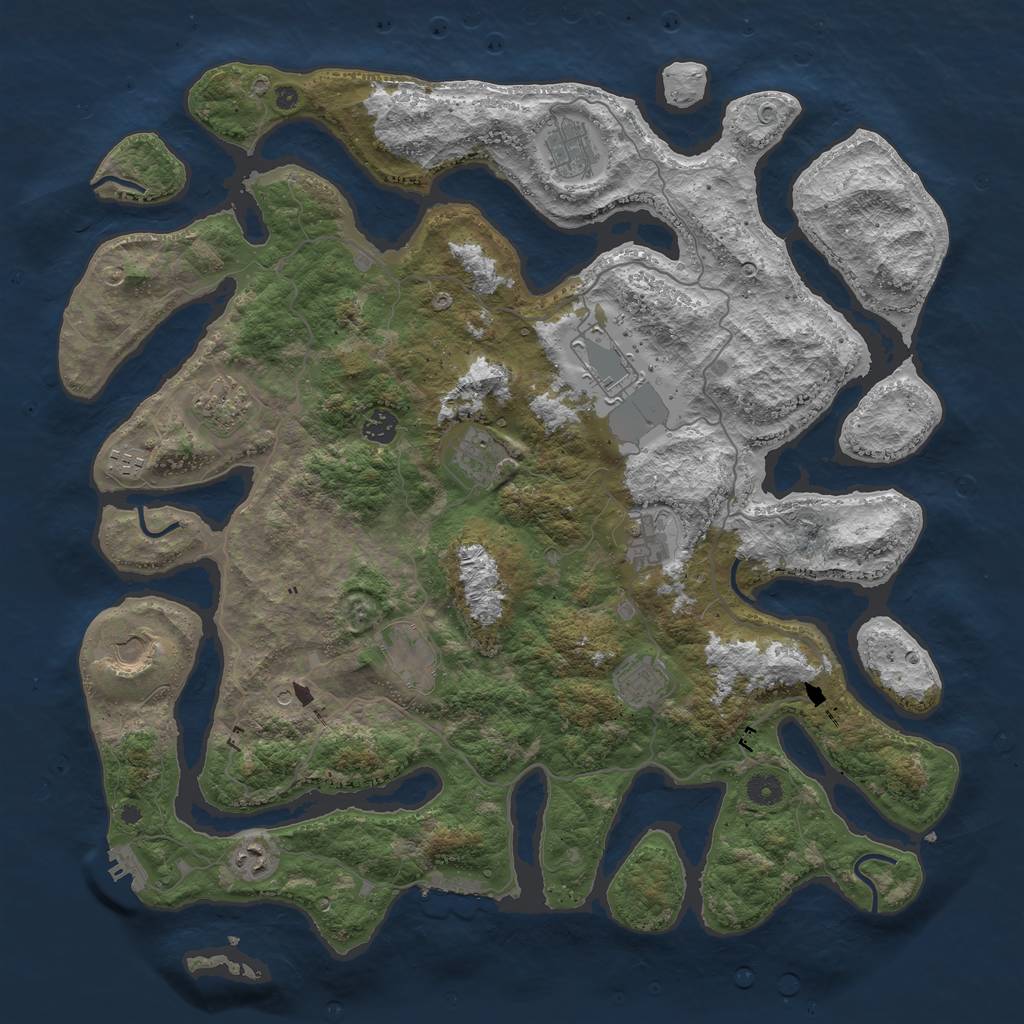 Rust Map: Procedural Map, Size: 4500, Seed: 603883335, 16 Monuments