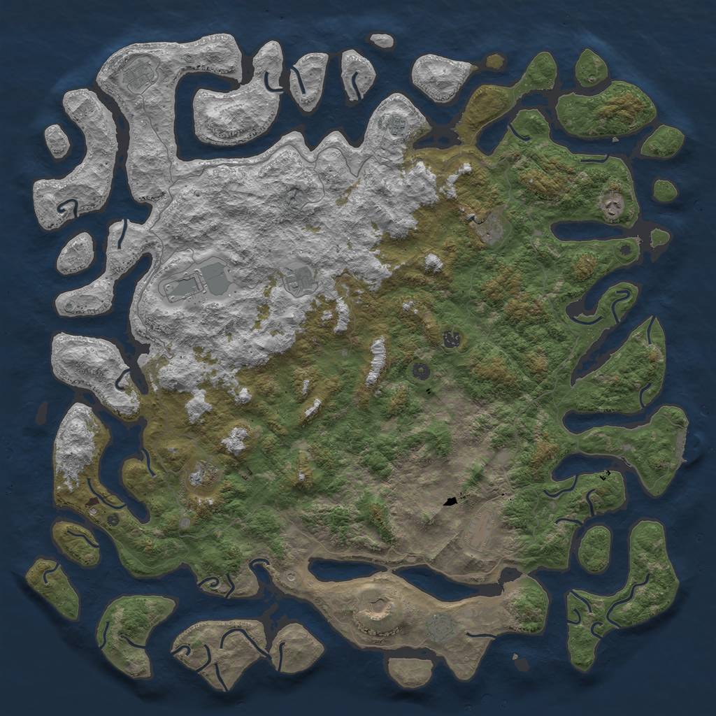 Rust Map: Procedural Map, Size: 6000, Seed: 37213824, 15 Monuments