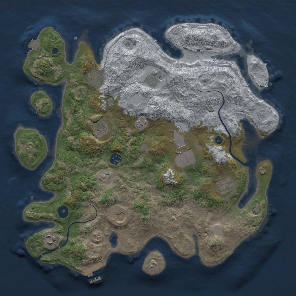 Rust Map: Procedural Map, Size: 3800, Seed: 19898, 14 Monuments