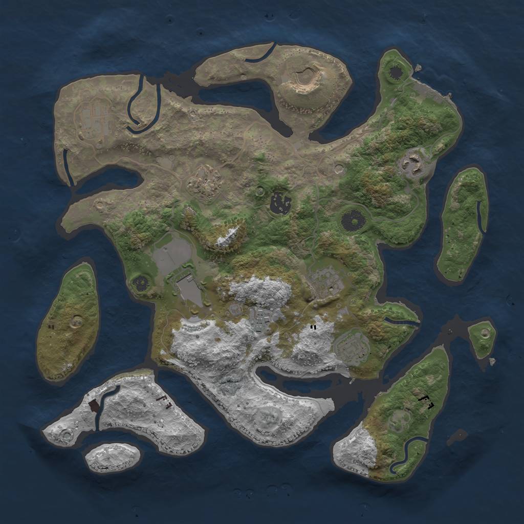 Rust Map: Procedural Map, Size: 3555, Seed: 155487, 13 Monuments