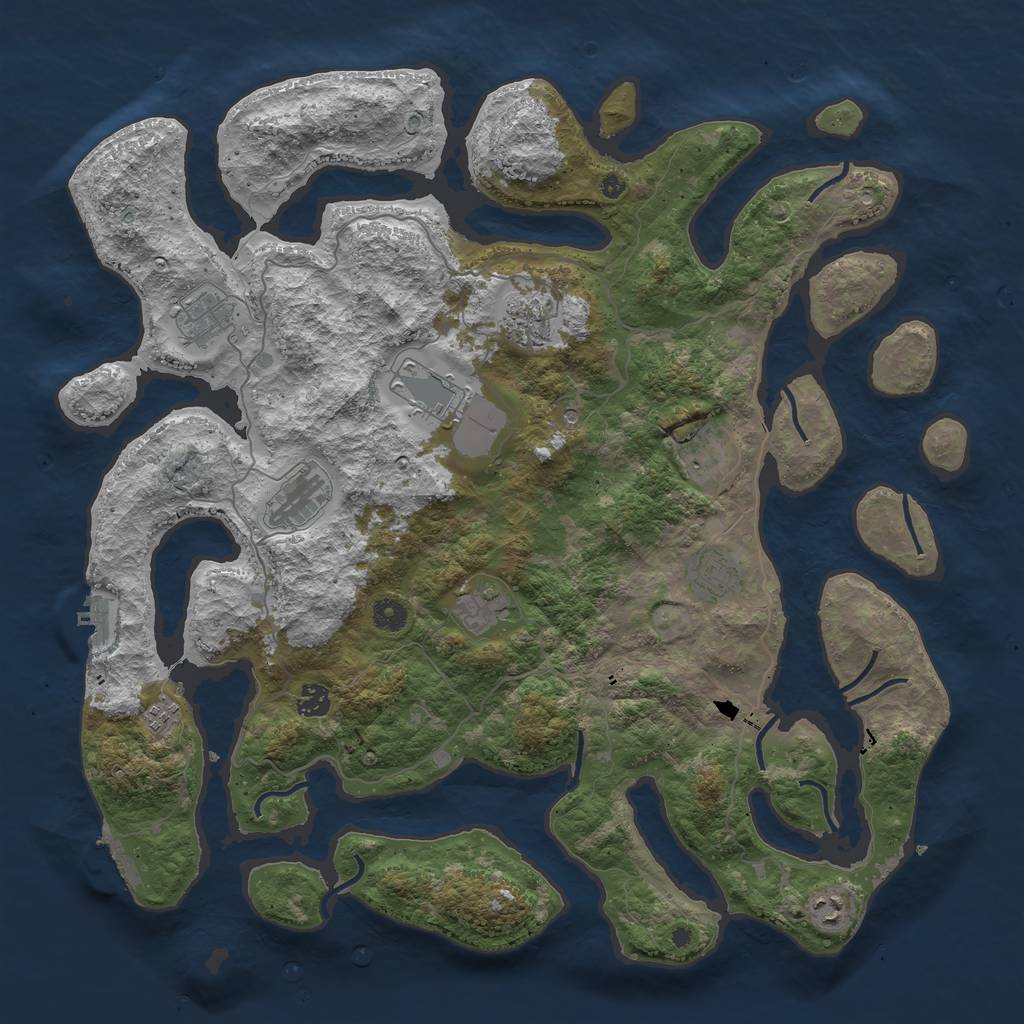 Rust Map: Procedural Map, Size: 4500, Seed: 3499991, 15 Monuments