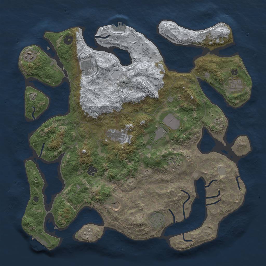 Rust Map: Procedural Map, Size: 4200, Seed: 844915855, 19 Monuments