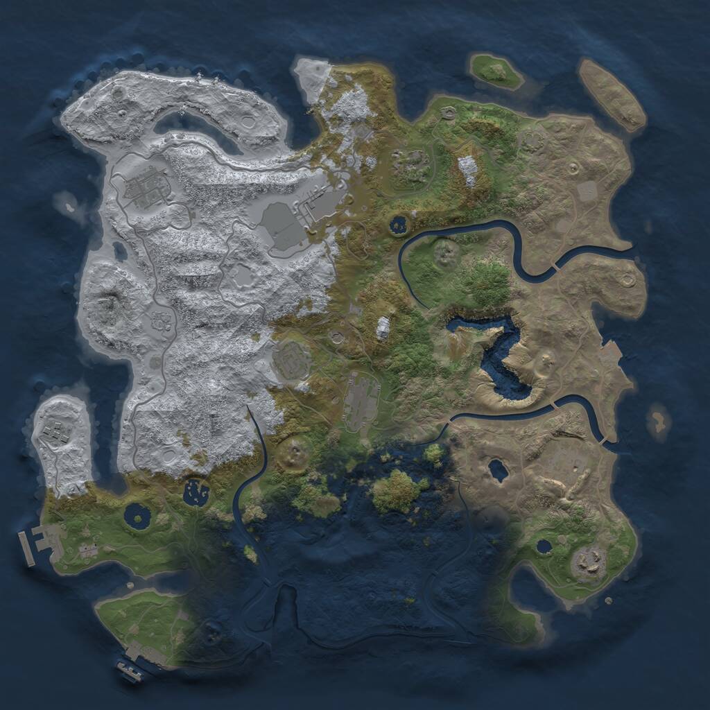 Rust Map: Procedural Map, Size: 4000, Seed: 4852455, 15 Monuments
