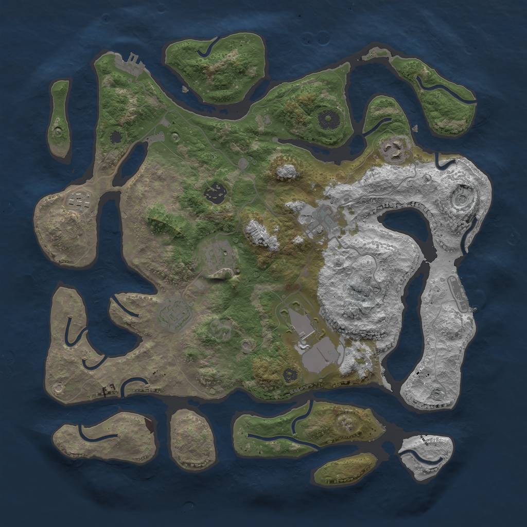 Rust Map: Procedural Map, Size: 3750, Seed: 275917225, 12 Monuments