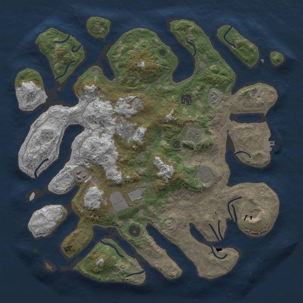 Rust Map: Procedural Map, Size: 4000, Seed: 755934, 12 Monuments
