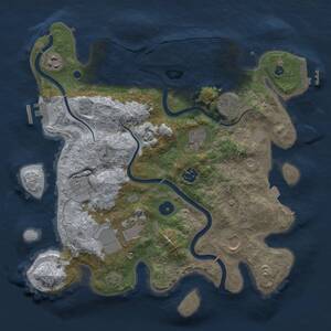 Thumbnail Rust Map: Procedural Map, Size: 3500, Seed: 1417040687, 13 Monuments