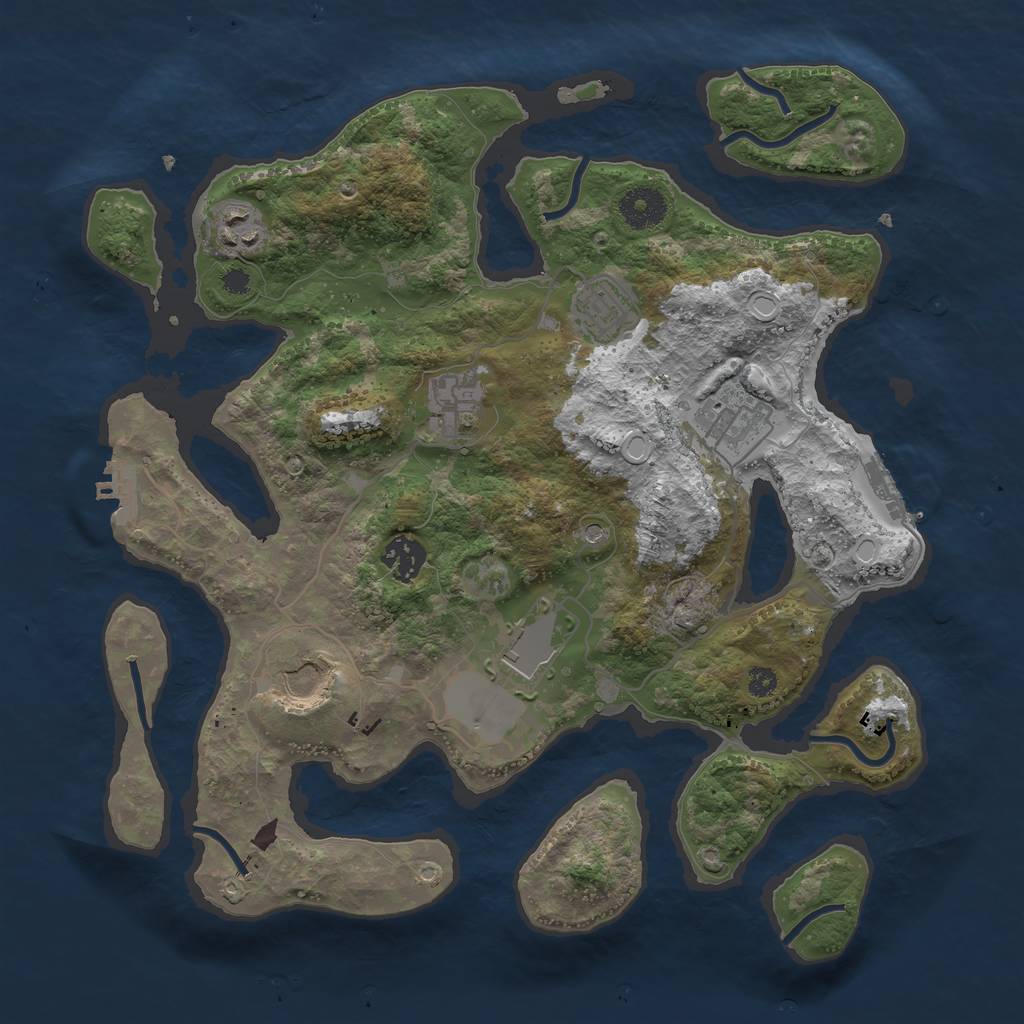 Rust Map: Procedural Map, Size: 3500, Seed: 1604483410, 15 Monuments