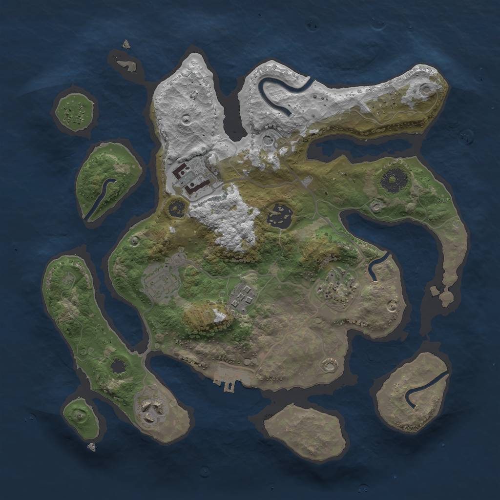 Rust Map: Procedural Map, Size: 3000, Seed: 5669600, 10 Monuments