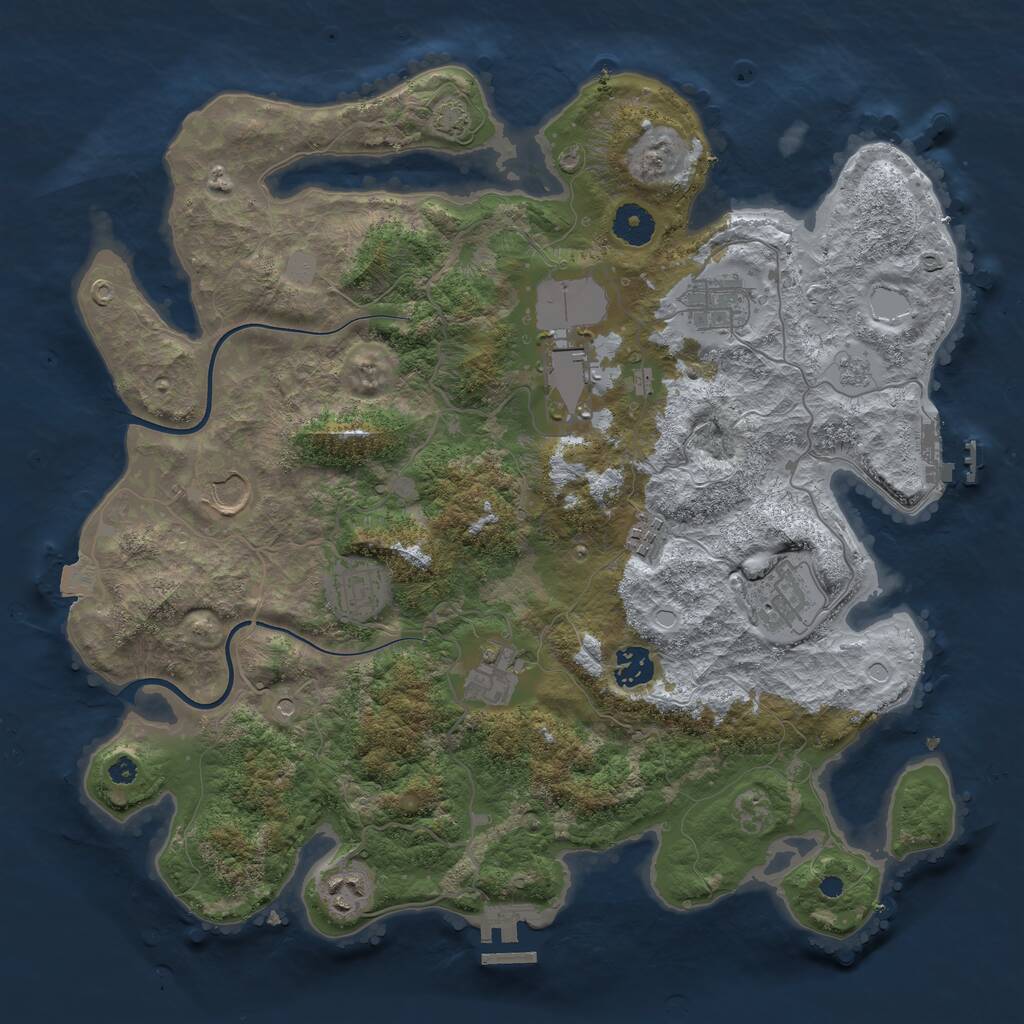 Rust Map: Procedural Map, Size: 3750, Seed: 1366248820, 15 Monuments