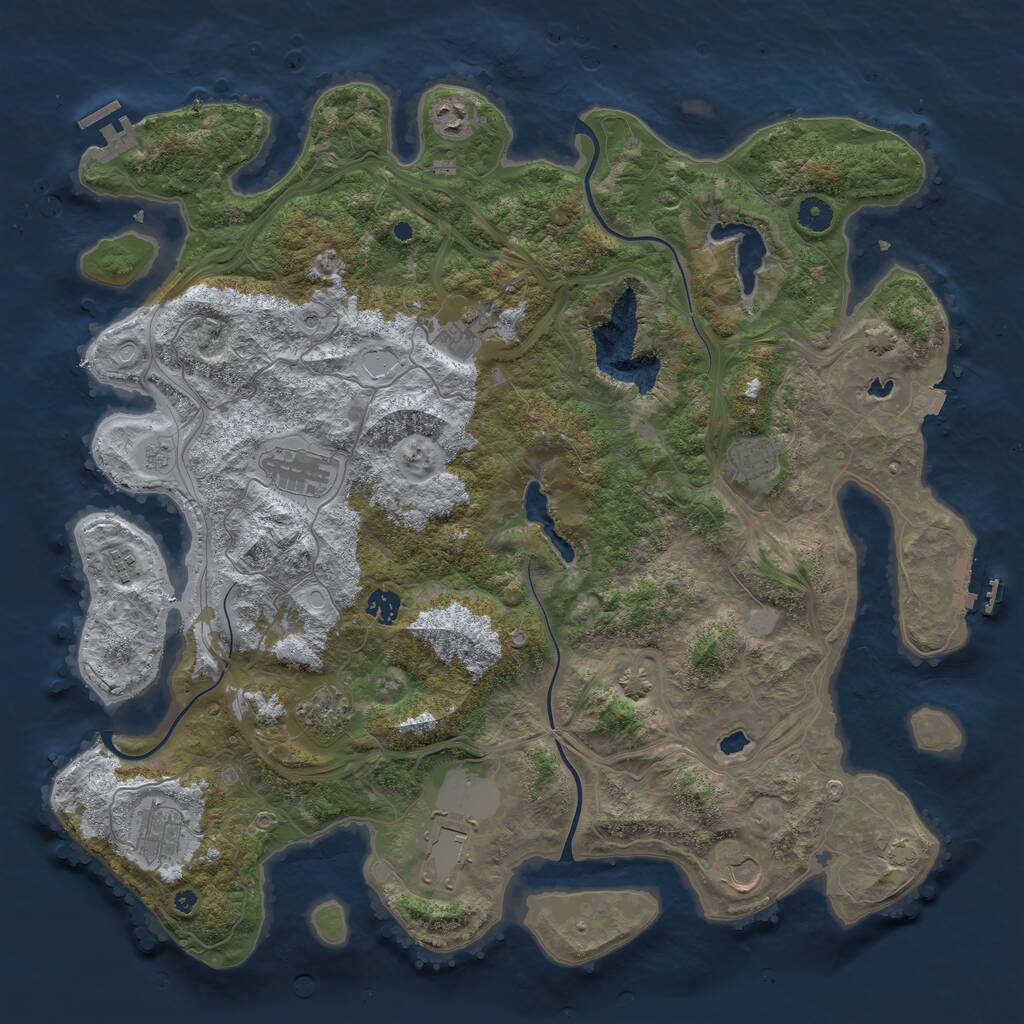 Rust Map: Procedural Map, Size: 4500, Seed: 979329, 16 Monuments