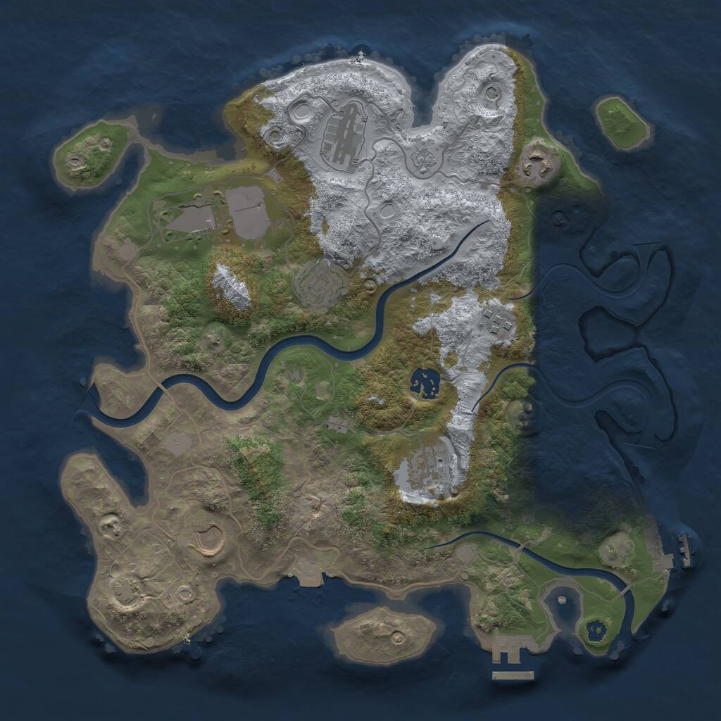 Rust Map: Procedural Map, Size: 3500, Seed: 2072021, 14 Monuments
