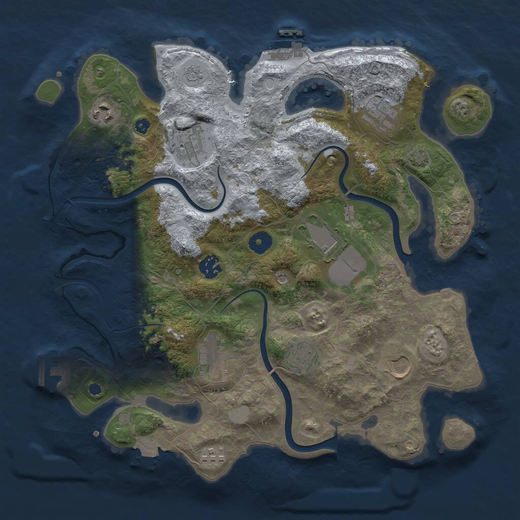 Rust Map: Procedural Map, Size: 3500, Seed: 757469, 15 Monuments