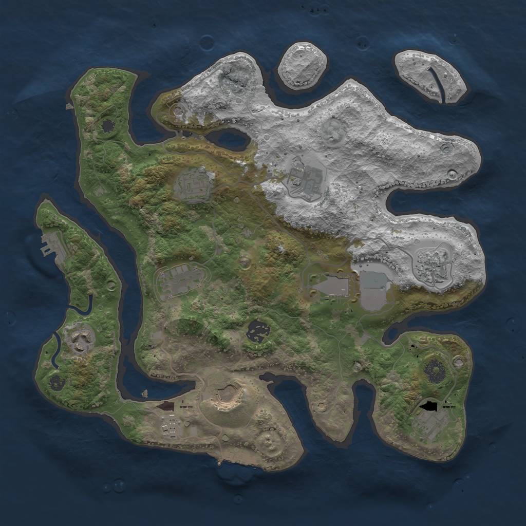 Rust Map: Procedural Map, Size: 3500, Seed: 217982538, 15 Monuments