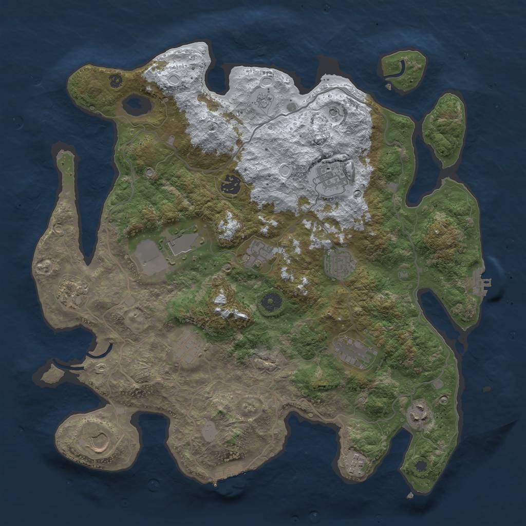 Rust Map: Procedural Map, Size: 4000, Seed: 352171, 20 Monuments