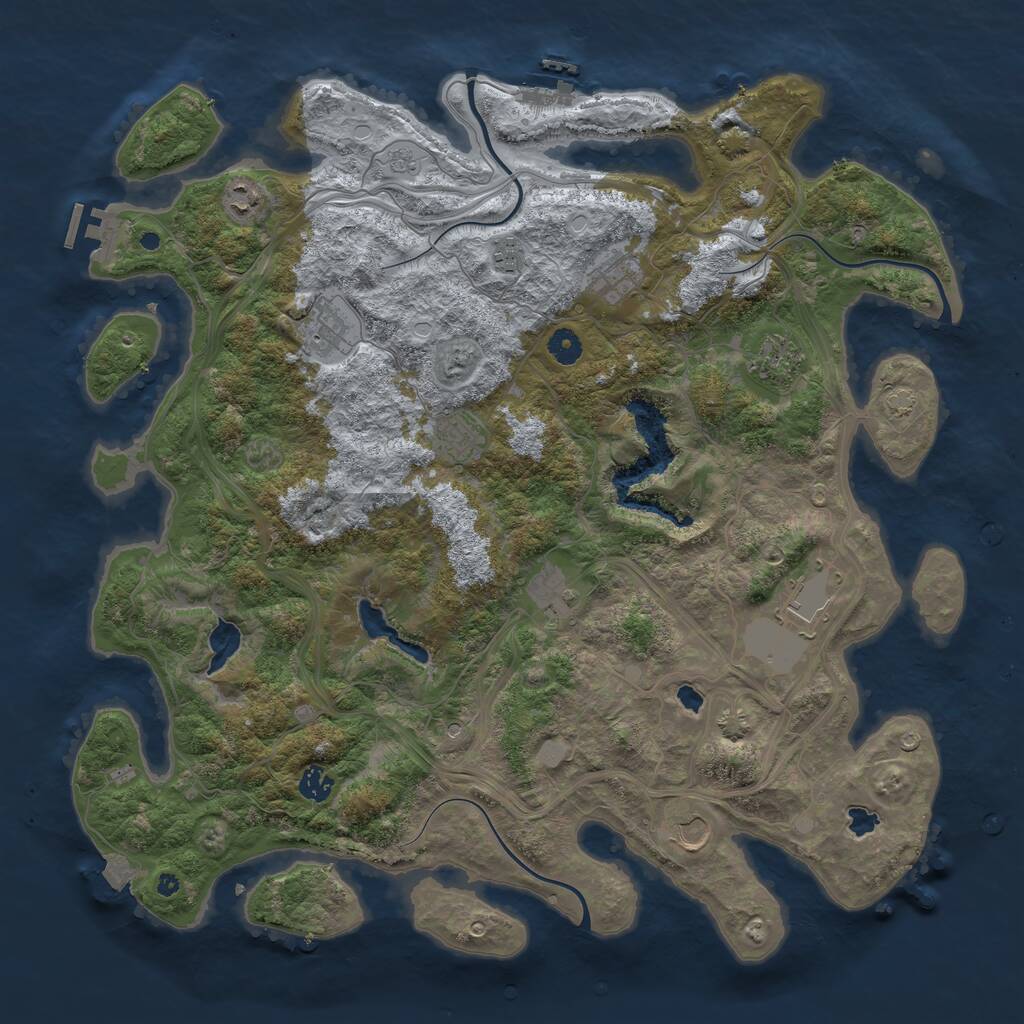 Rust Map: Procedural Map, Size: 4500, Seed: 975537, 16 Monuments