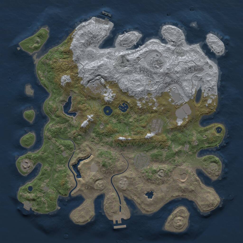 Rust Map: Procedural Map, Size: 4000, Seed: 639783, 15 Monuments