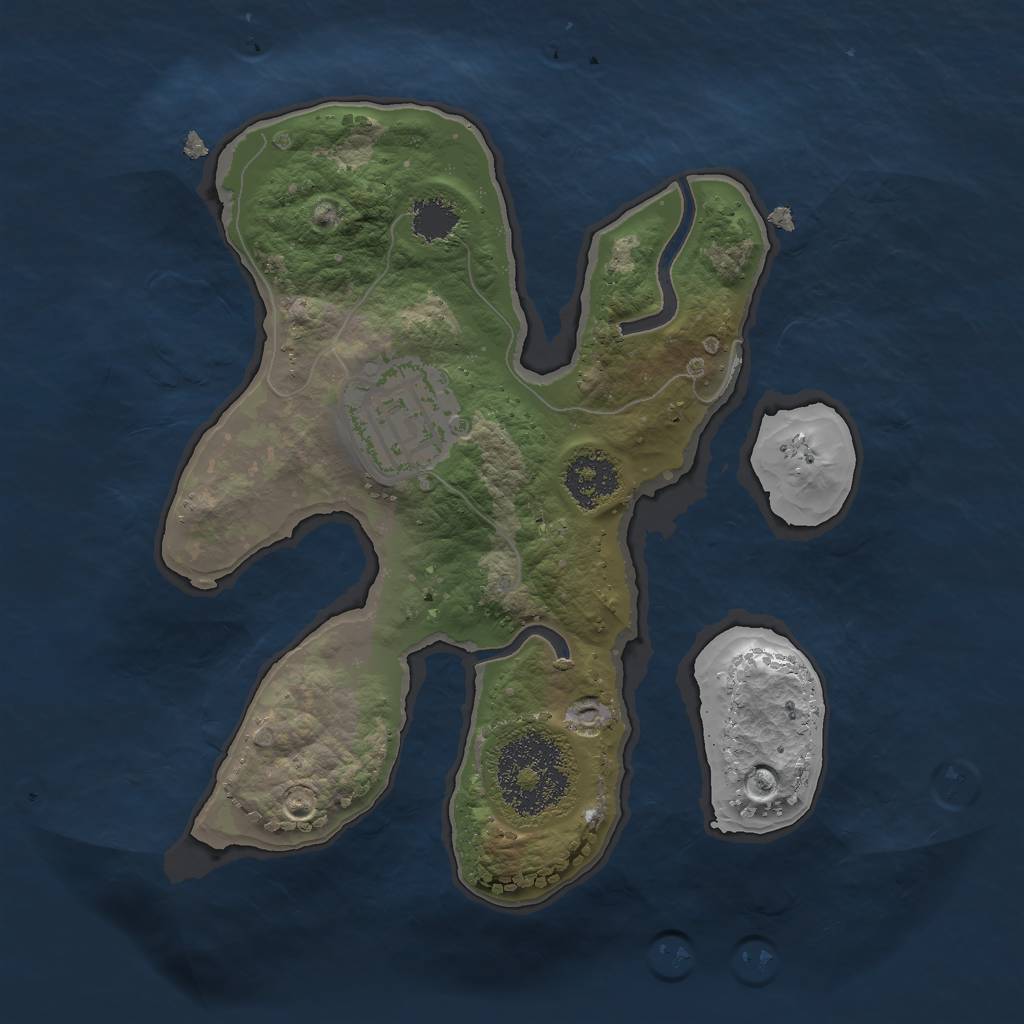 Rust Map: Procedural Map, Size: 2000, Seed: 503853233, 3 Monuments