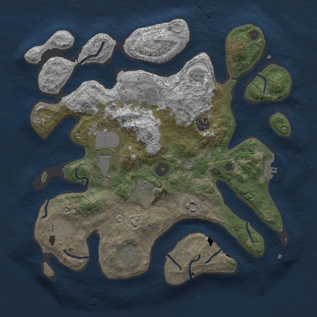 Rust Map: Procedural Map, Size: 3500, Seed: 723039, 15 Monuments