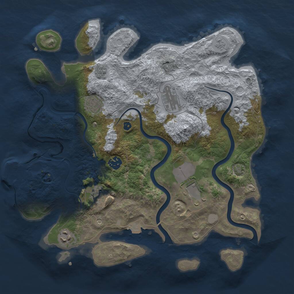 Rust Map: Procedural Map, Size: 3500, Seed: 962792, 12 Monuments