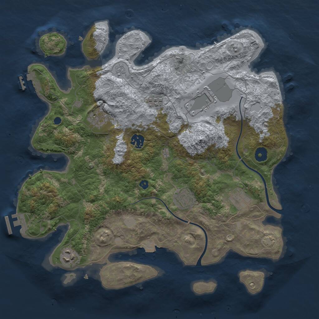 Rust Map: Procedural Map, Size: 3500, Seed: 962792, 12 Monuments