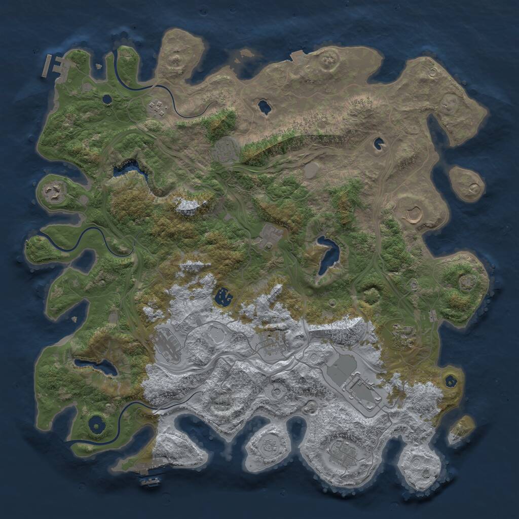 Rust Map: Procedural Map, Size: 4500, Seed: 111132, 17 Monuments