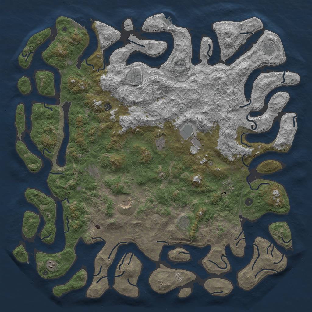 Rust Map: Procedural Map, Size: 6000, Seed: 1312666, 16 Monuments