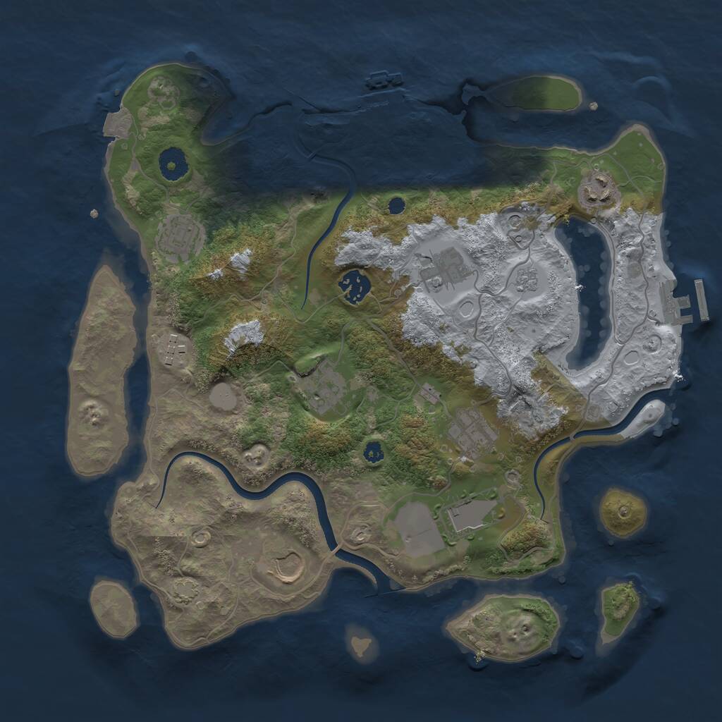 Rust Map: Procedural Map, Size: 3500, Seed: 706776765, 15 Monuments