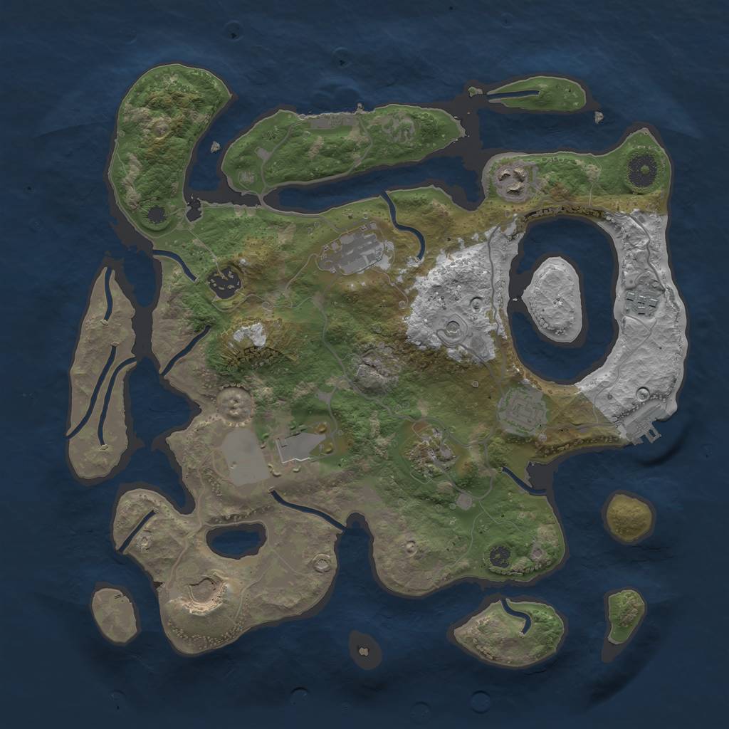 Rust Map: Procedural Map, Size: 3500, Seed: 706776765, 13 Monuments