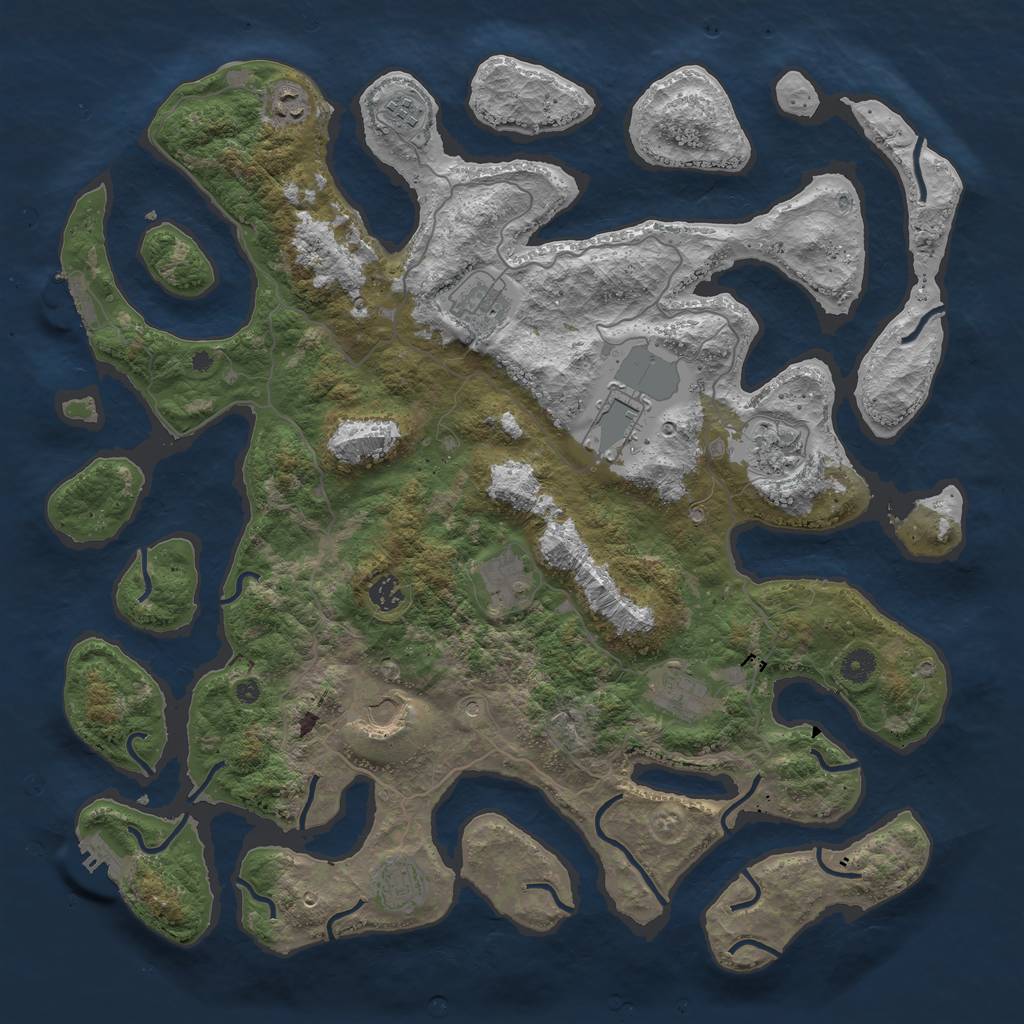 Rust Map: Procedural Map, Size: 4500, Seed: 954254, 15 Monuments