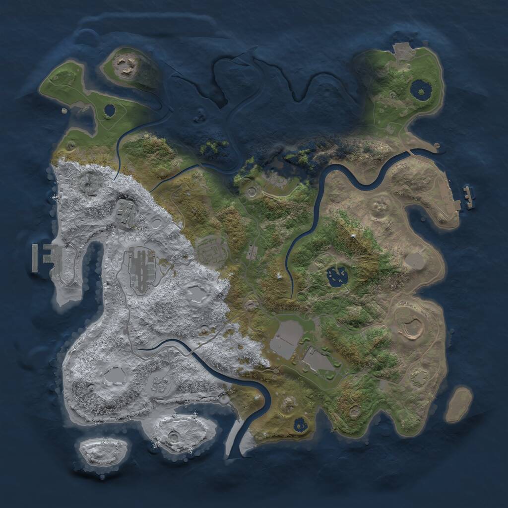 Rust Map: Procedural Map, Size: 3600, Seed: 764212, 14 Monuments