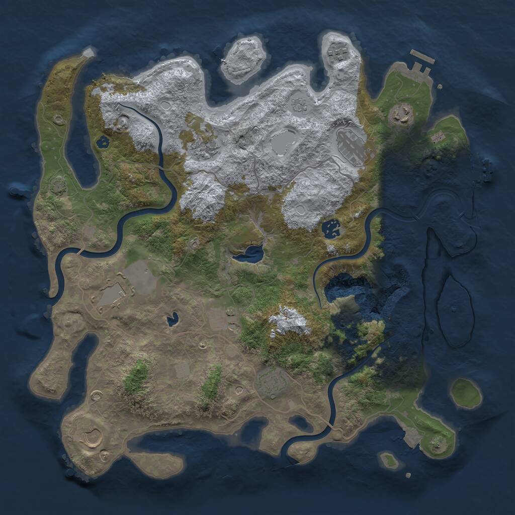 Rust Map: Procedural Map, Size: 4000, Seed: 310484, 15 Monuments