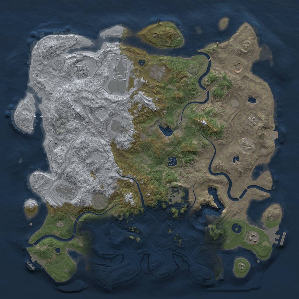 Rust Map: Procedural Map, Size: 4500, Seed: 356610, 17 Monuments