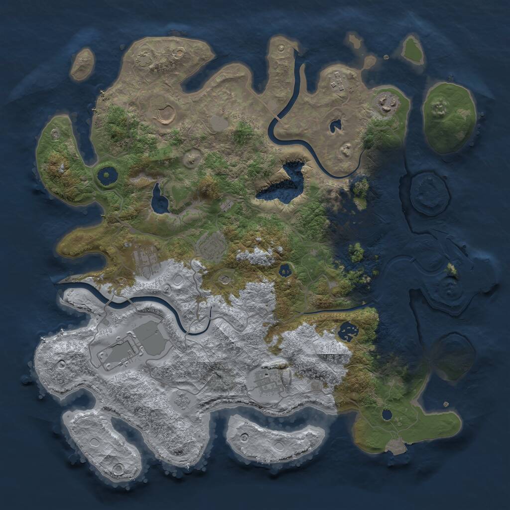 Rust Map: Procedural Map, Size: 4000, Seed: 977442, 14 Monuments