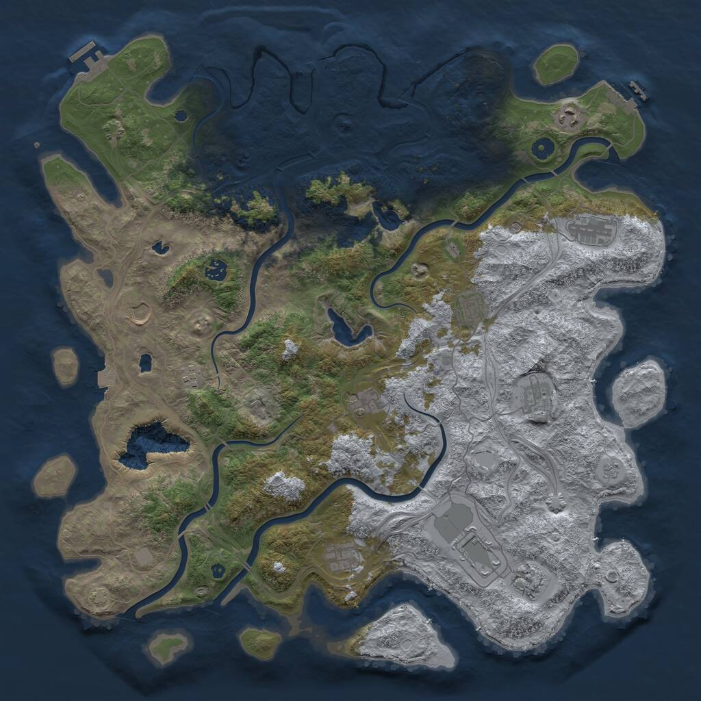Rust Map: Procedural Map, Size: 4800, Seed: 1986, 17 Monuments