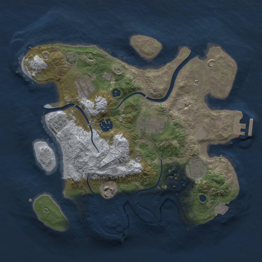 Rust Map: Procedural Map, Size: 3000, Seed: 15648975, 10 Monuments