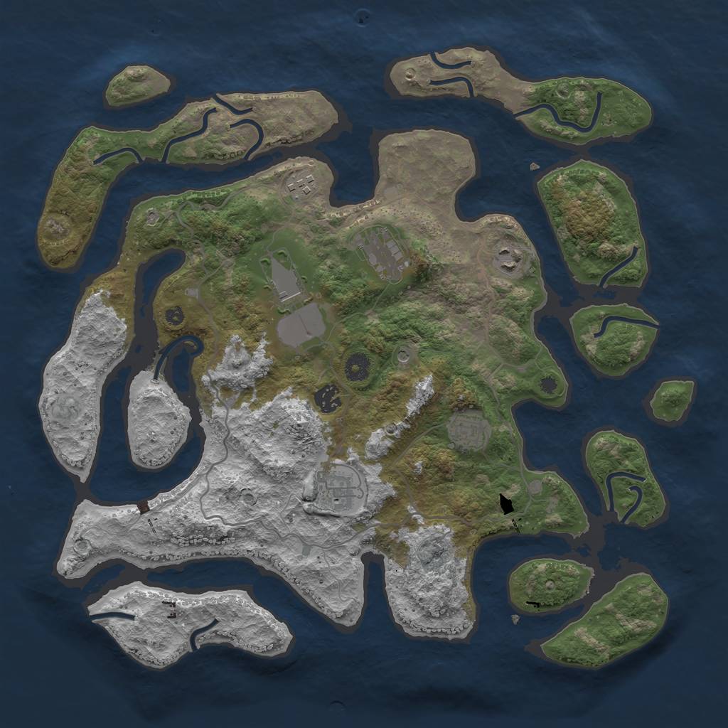 Rust Map: Procedural Map, Size: 4000, Seed: 5278, 10 Monuments