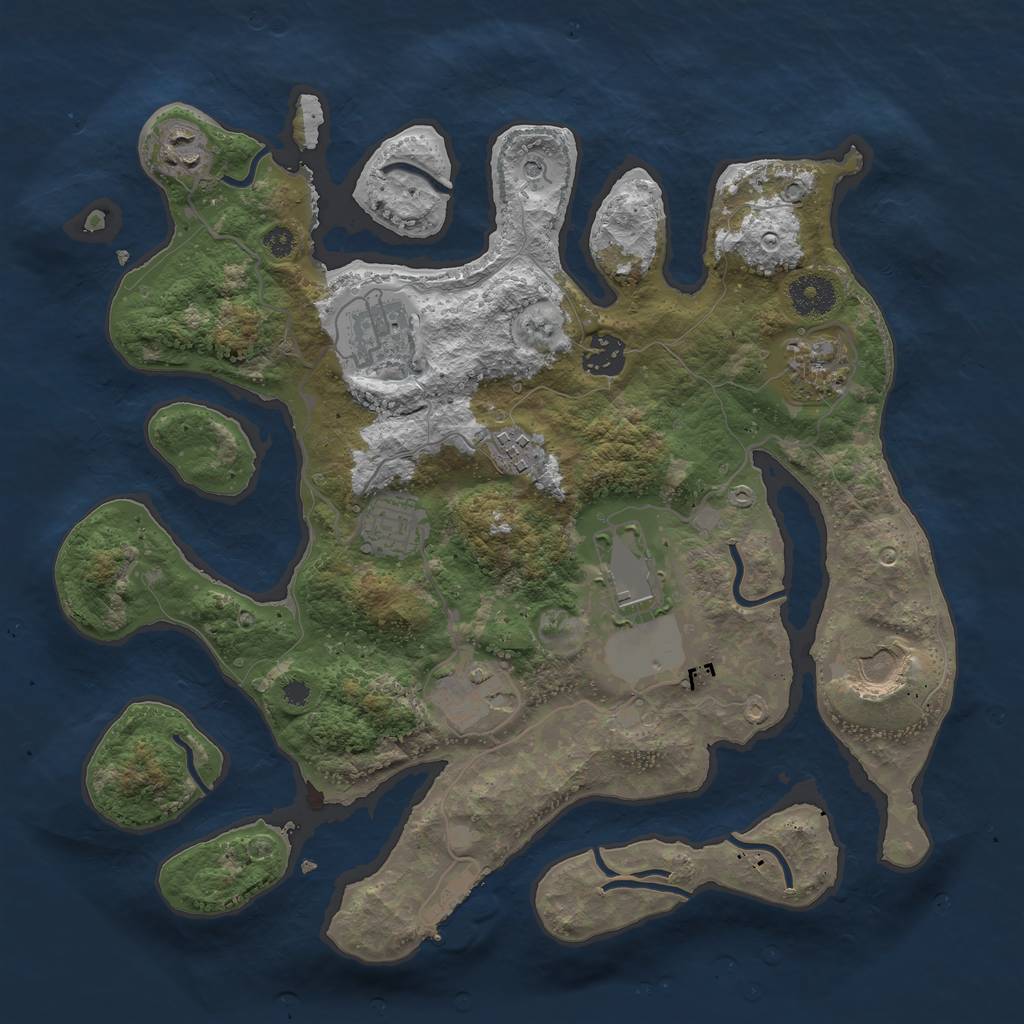 Rust Map: Procedural Map, Size: 3500, Seed: 1314508726, 13 Monuments