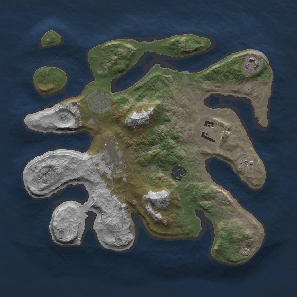 Rust Map: Barren, Size: 3000, Seed: 1741769900, 9 Monuments